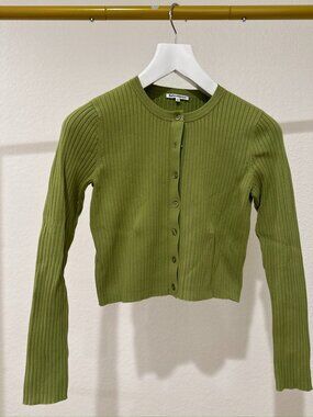 Reformation Green Cotton Cardigan